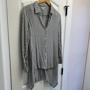 Max Studio Black and White Striped Shirt